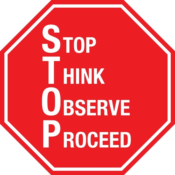 Stop Sign - S.T.O.P. 12in Diameter Non Slip Floor Sign